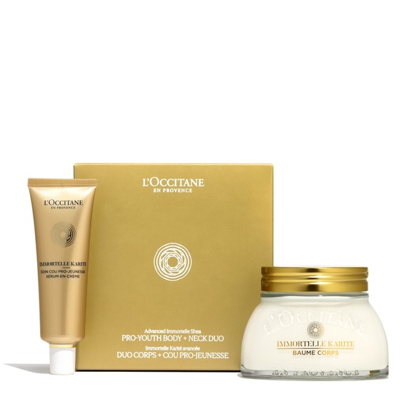 BNIB L'OCCITANE Advanced Immortelle Shea Pro-Youth Body + Neck Duo
